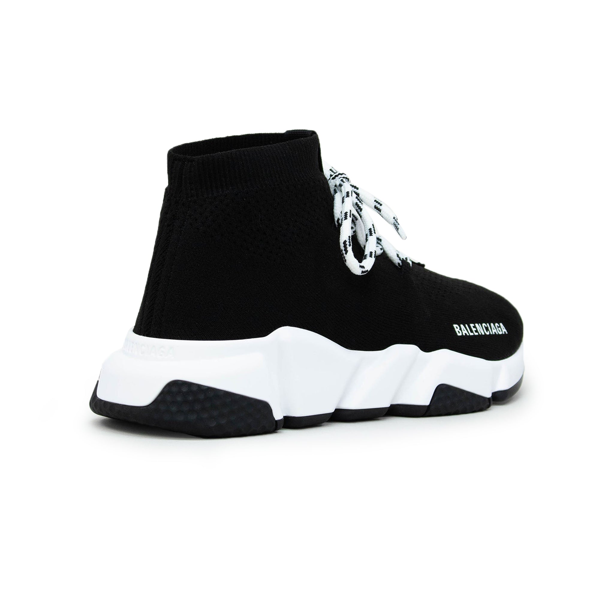 Image of Balenciaga Speed Knit Lace Sock Black White (W)
